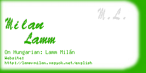 milan lamm business card